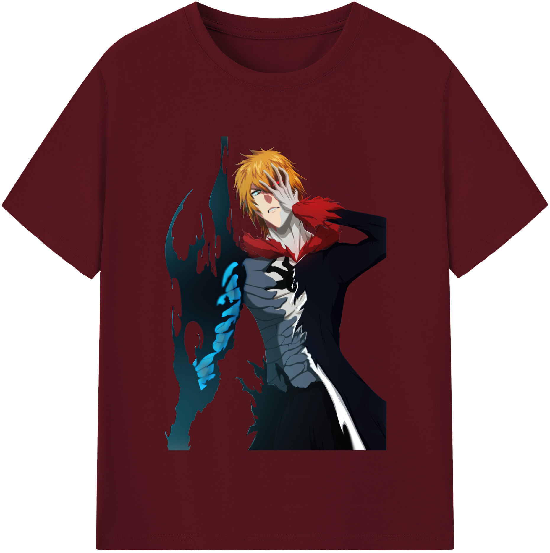 （画像用） ブリーチ 黒崎一護（くろさき いちご）BLEACH Kurosaki Ichigo 綿100％半袖Tシャツ（フロントプリント）
